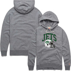 New York Jets Homage Retro Helmet Raglan Pullover Tri-Blend Hoodie - Gray outlet