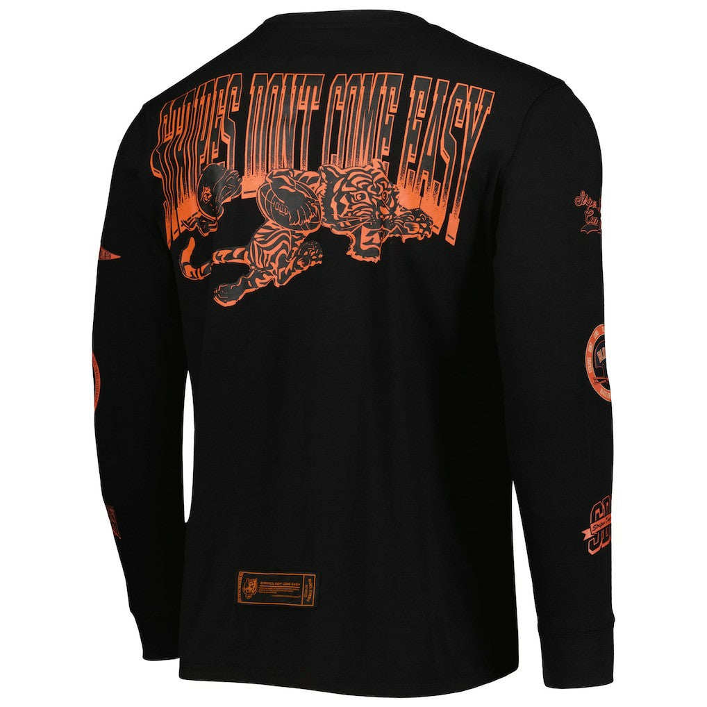 Cincinnati Bengals x BlaCkOWned Unisex Stripes Don't Come Easy Long Sleeve T-Shirt - Black for sale