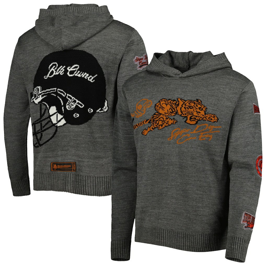 Cincinnati Bengals x BlaCkOWned Stripes Don't Come Easy Pullover Hoodie - Gray discount