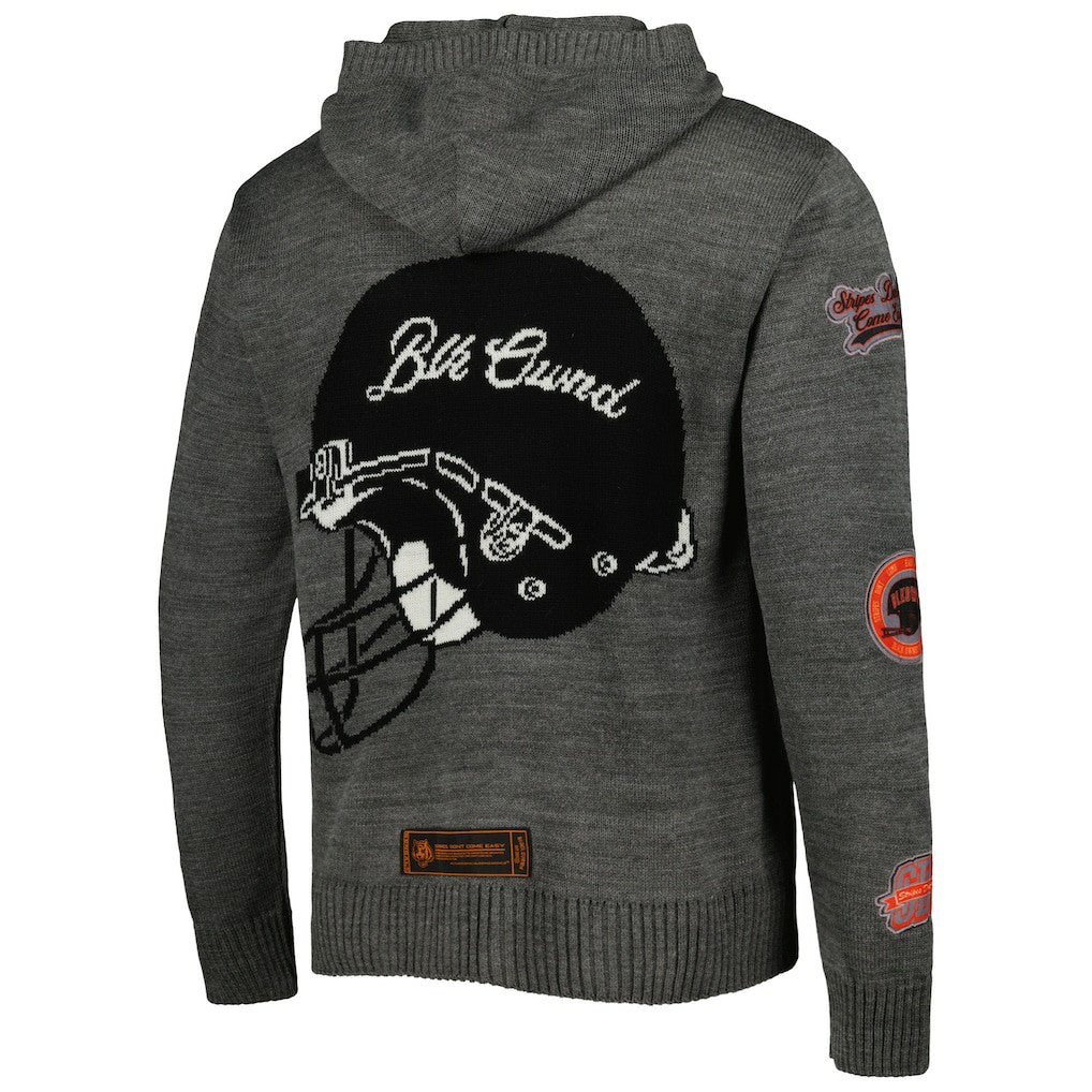 Cincinnati Bengals x BlaCkOWned Stripes Don't Come Easy Pullover Hoodie - Gray discount
