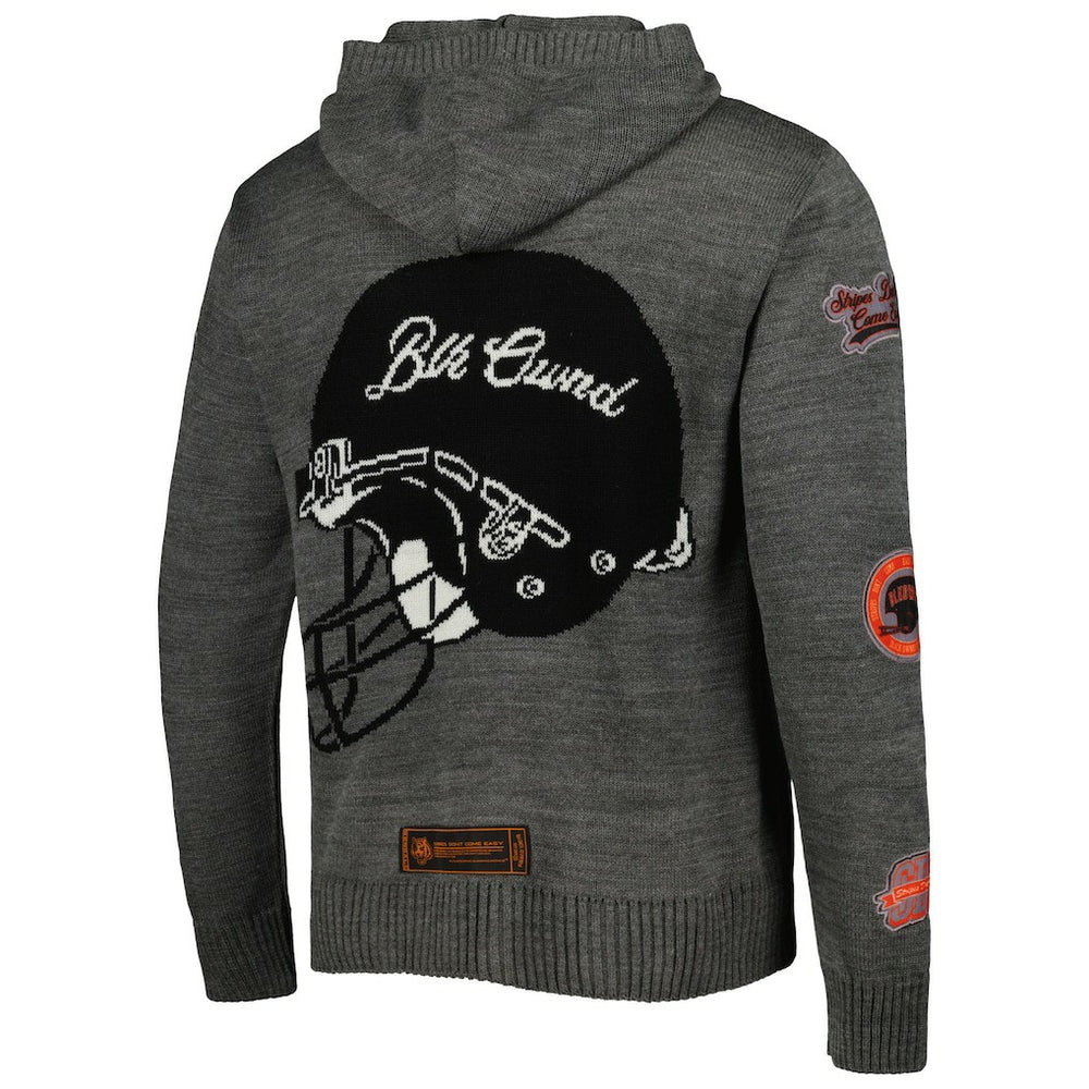 Cincinnati Bengals x BlaCkOWned Stripes Don't Come Easy Pullover Hoodie - Gray discount