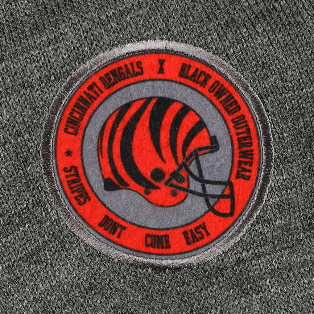 Cincinnati Bengals x BlaCkOWned Stripes Don't Come Easy Pullover Hoodie - Gray discount