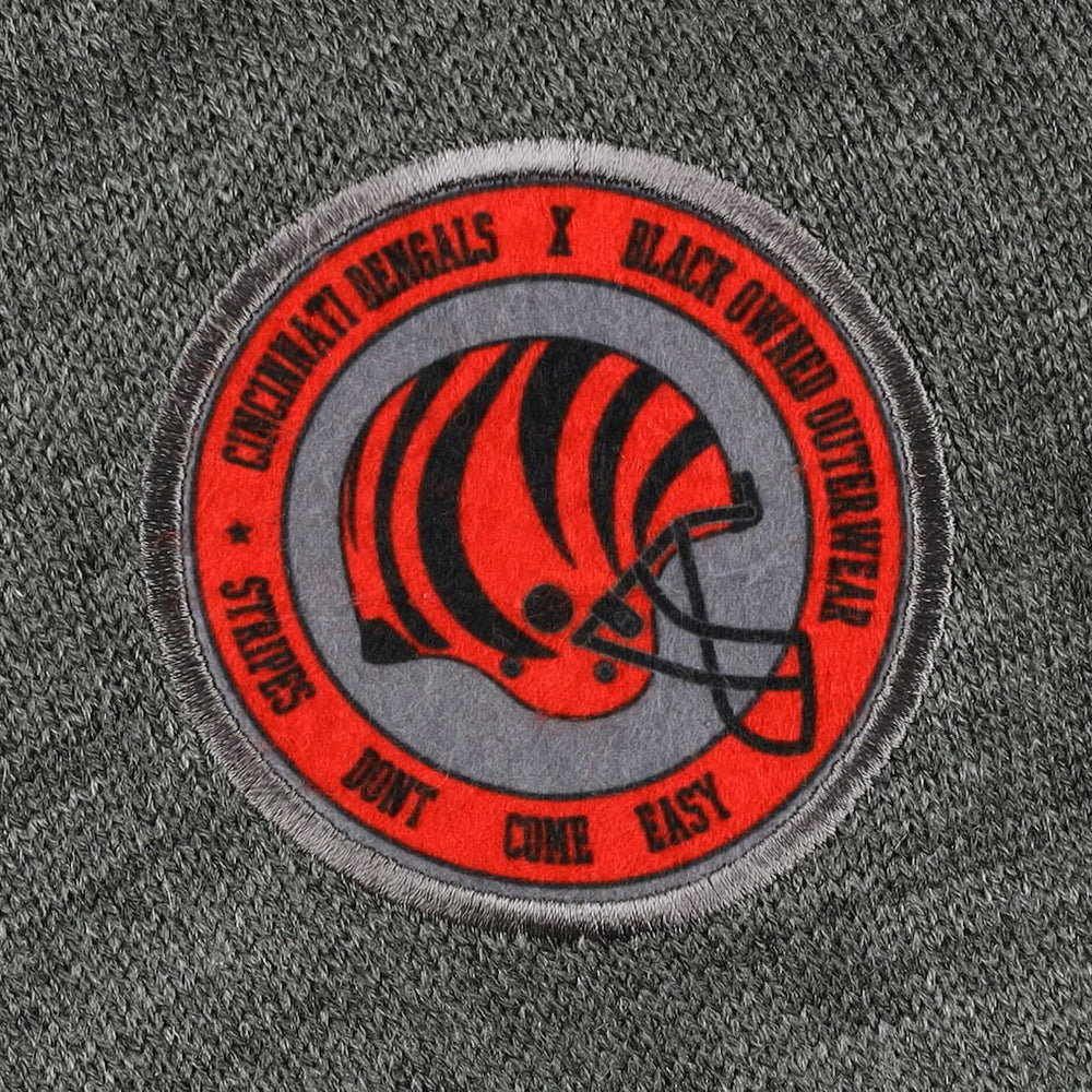Cincinnati Bengals x BlaCkOWned Stripes Don't Come Easy Pullover Hoodie - Gray discount