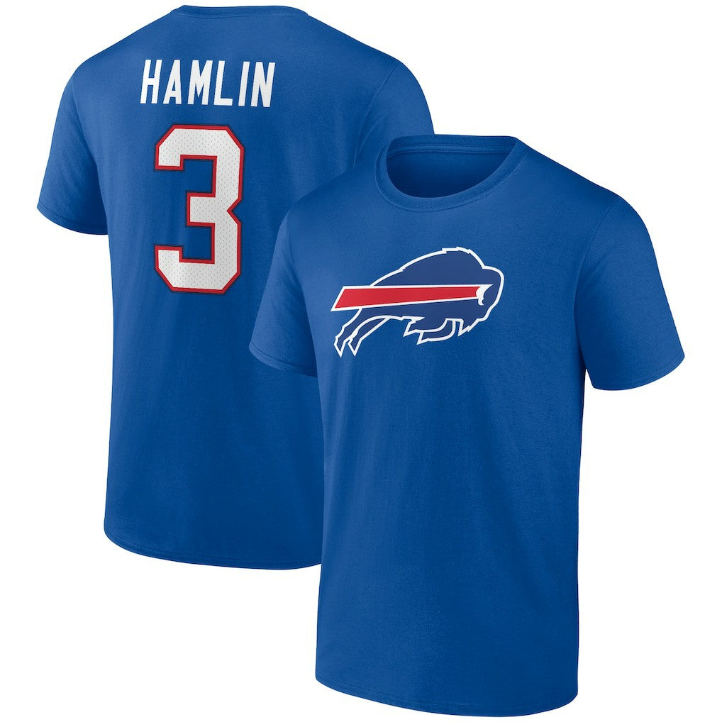 Damar Hamlin Buffalo Bills Icon Name & Number T-Shirt - Royal sale