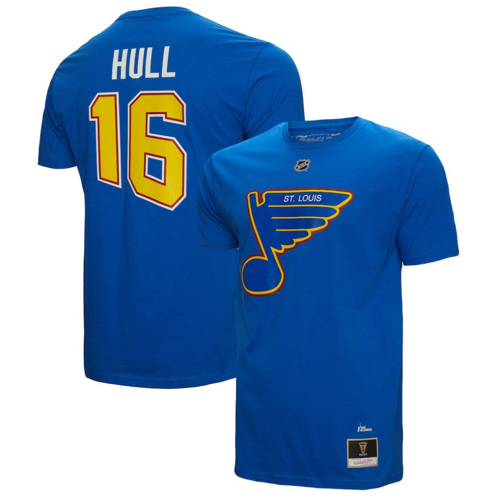 Brett Hull St. Louis Blues Mitchell & Ness Name & Number T-Shirt Blue