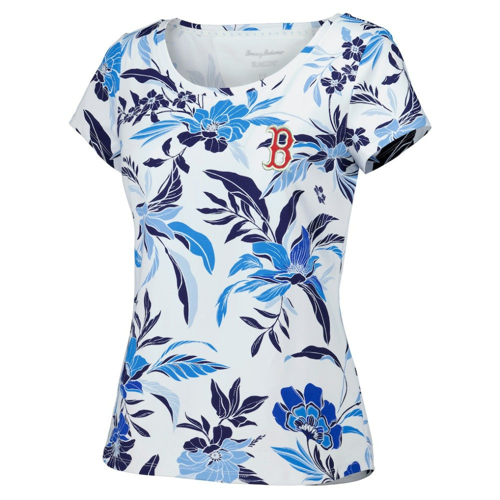 Boston Red Sox Tommy Bahama Women's Aubrey Romantic Blooms IslandZone T-Shirt - White