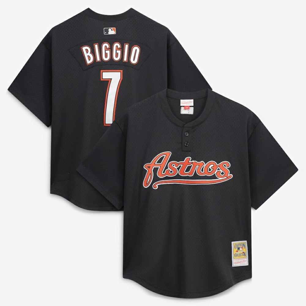Craig Biggio Houston Astros Authentic Batting Practice Jersey - Black | Mitchell & Ness