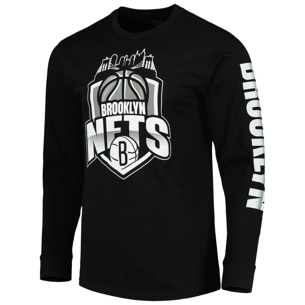 Brooklyn Nets Stadium Essentials Unisex NBA Crest Long Sleeve T-Shirt - Black discount