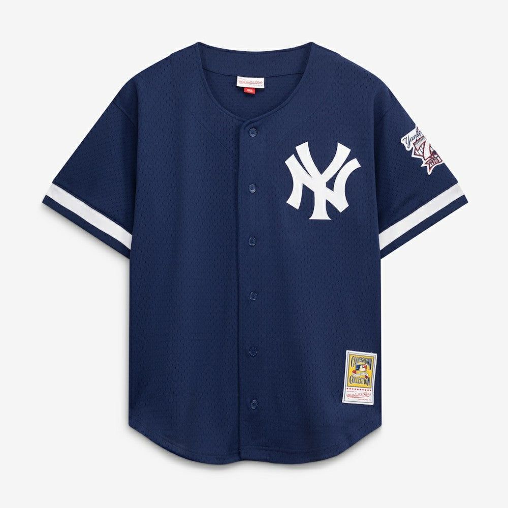 Mariano Rivera New York Yankees Mitchell & Ness Cooperstown Collection Mesh Batting Practice Button-Up Jersey - Navy | New Era