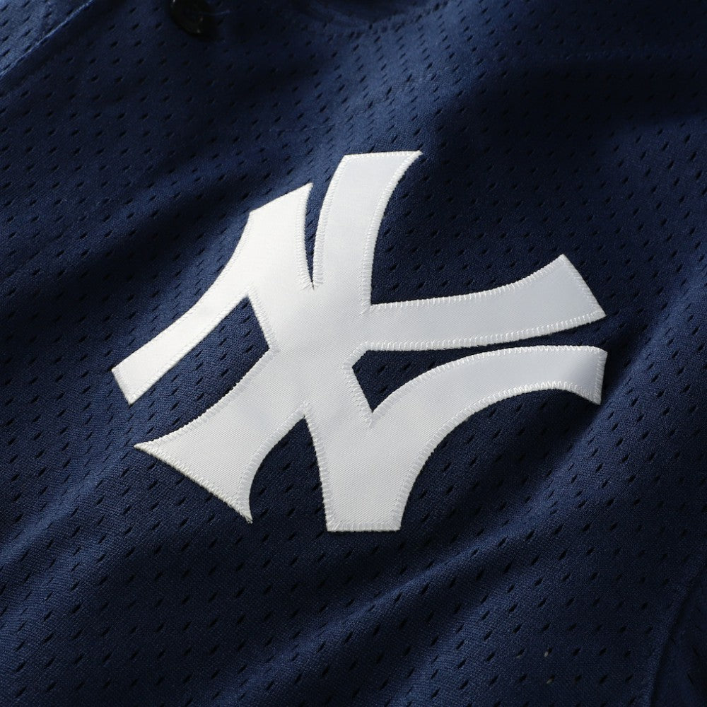 Derek Jeter New York Yankees Cooperstown Collection Mesh Batting Practice Button-Up Jersey - Navy | Mitchell & Ness