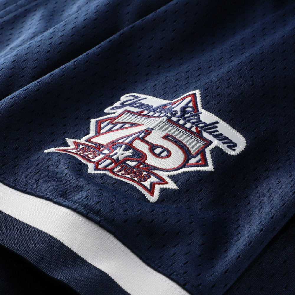 Derek Jeter New York Yankees Cooperstown Collection Mesh Batting Practice Button-Up Jersey - Navy | Mitchell & Ness