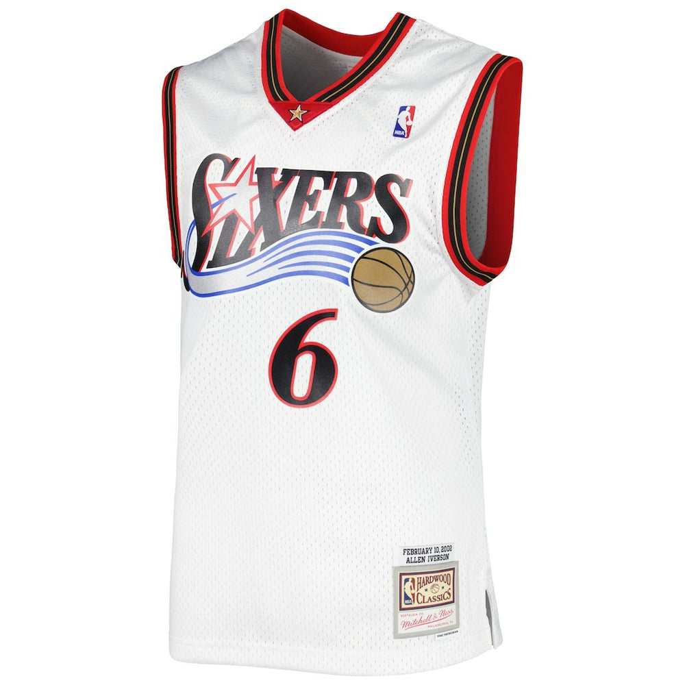 Allen Iverson Philadelphia 76ers 2002/03 Hardwood Classics Swingman Jersey - White | Mitchell & Ness sale