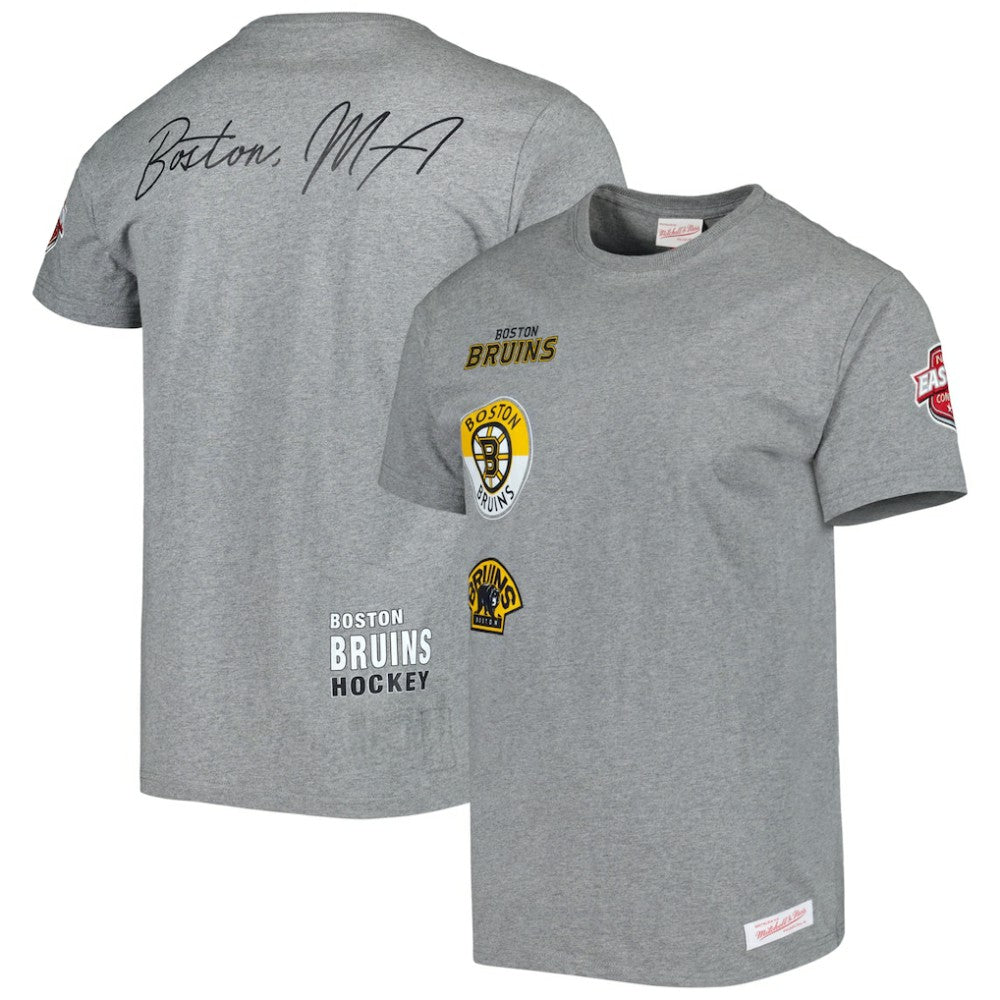 Boston Bruins Mitchell & Ness City Collection T-Shirt Heather Gray