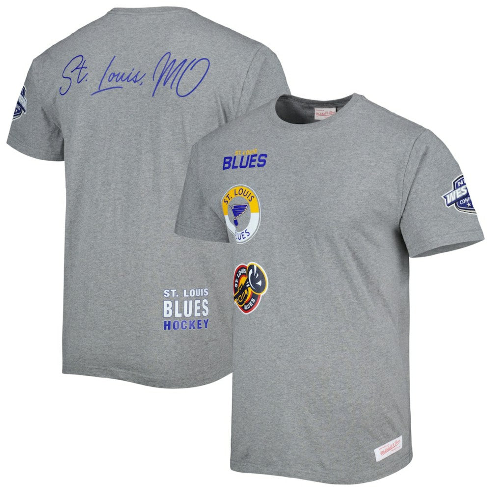 St. Louis Blues Mitchell & Ness City Collection T-Shirt Heather Gray