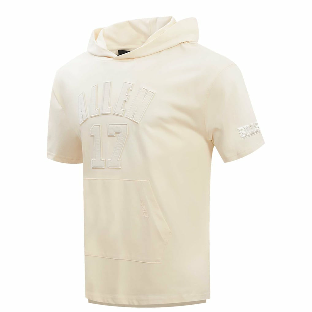 Josh Allen Buffalo Bills Player Name & Number Neutral Short Sleeve Pullover Hoodie - Oatmeal sale