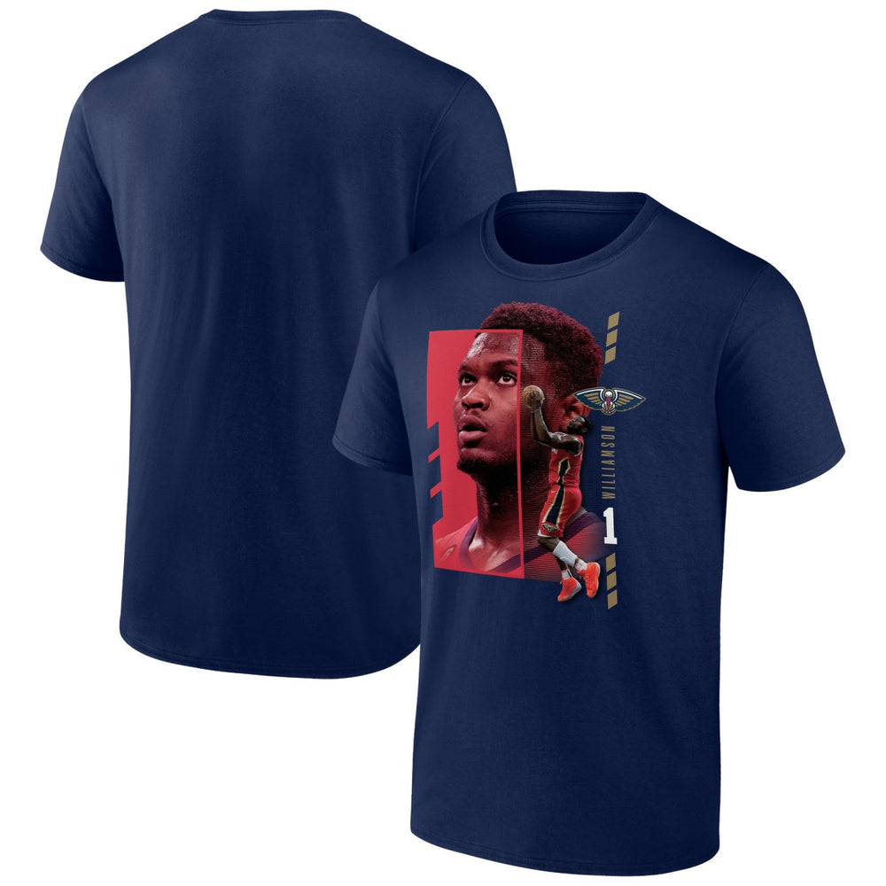 Zion Williamson New Orleans Pelicans Jump Pass T-Shirt - Navy on sale