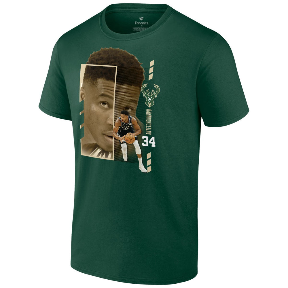 Giannis Antetokounmpo Milwaukee Bucks Jump Pass T-Shirt - Green for sale