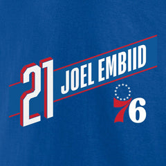 Joel Embiid Philadelphia 76ers Full-Court Press Name & Number T-Shirt - Royal cheap