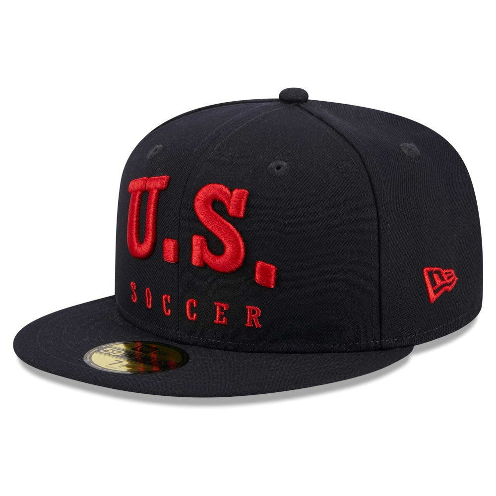 USMNT New Era Text 59FIFTY Fitted Hat - Navy | New Era outlet