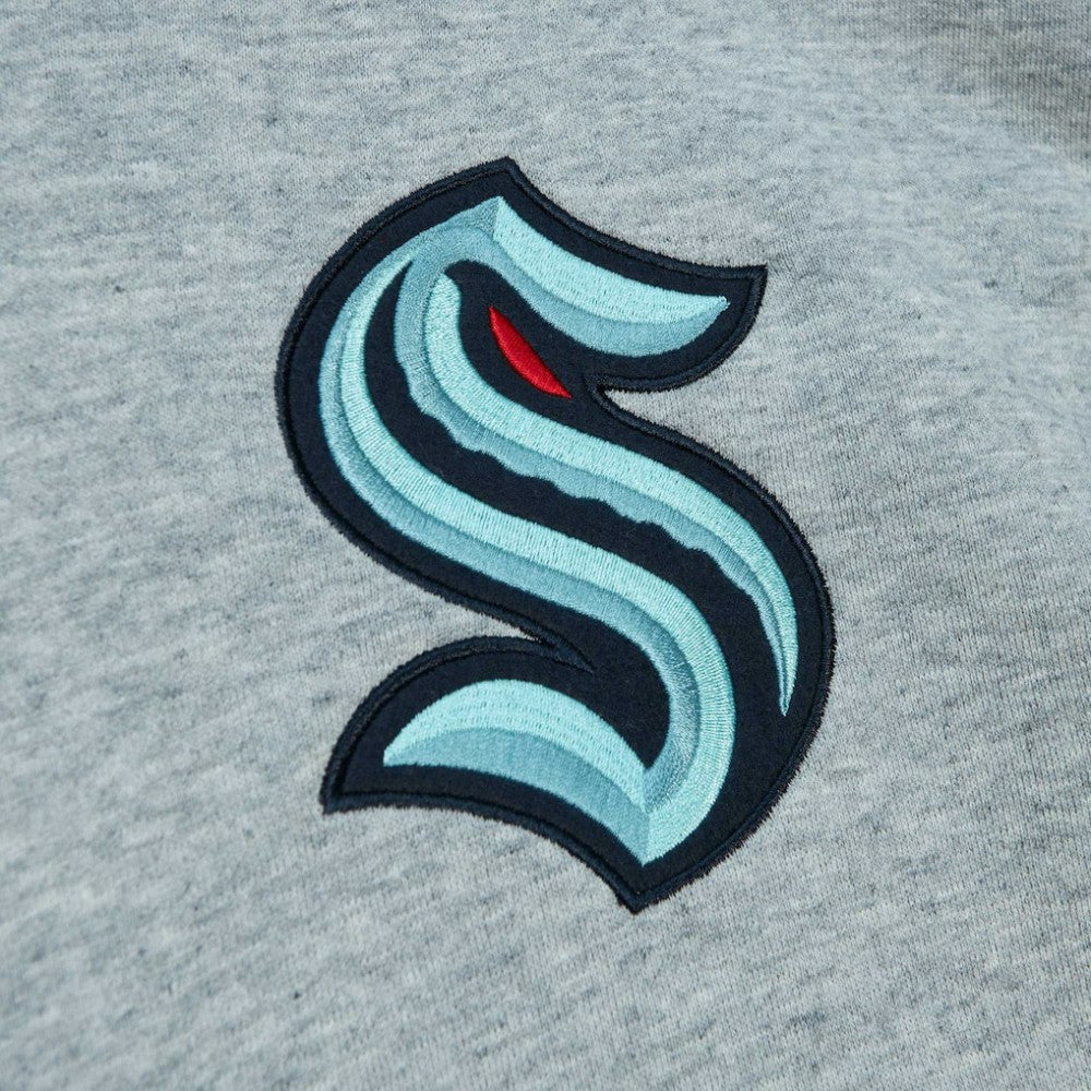 Seattle Kraken Mitchell & Ness Classic French Terry Pullover Hoodie Heather Gray