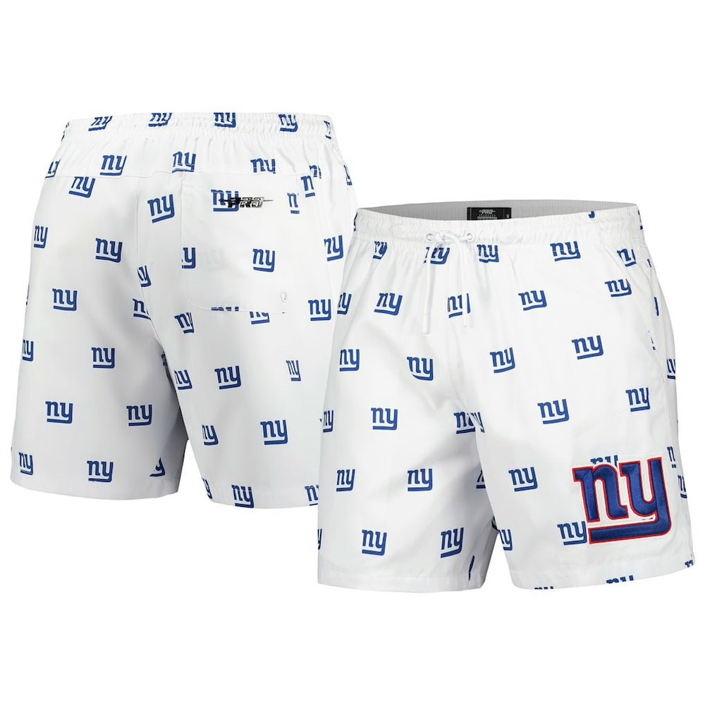 New York Giants Pro Standard Allover Print Mini Logo Shorts - White sale