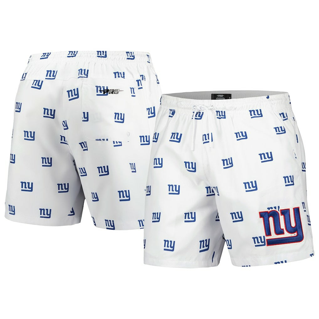 New York Giants Pro Standard Allover Print Mini Logo Shorts - White sale