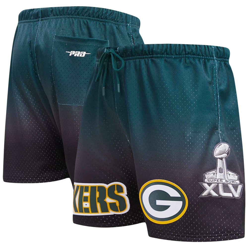 Green Bay Packers Pro Standard Ombre Mesh Shorts - Black/Green sale