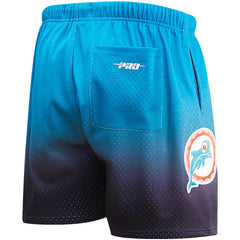 Miami Dolphins Pro Standard Ombre Mesh Shorts - Black/Aqua for sale