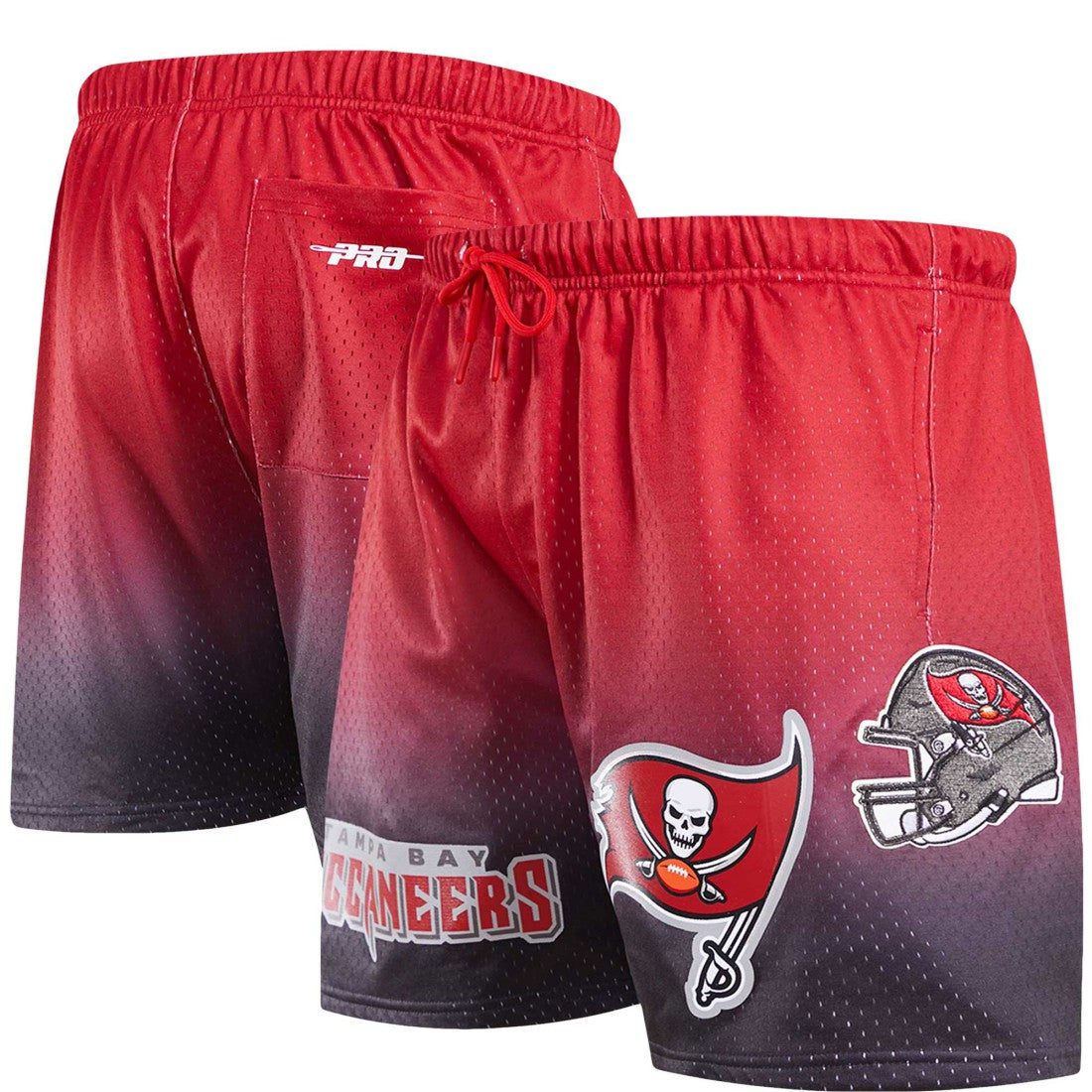 Tampa Bay Buccaneers Pro Standard Ombre Mesh Shorts - Black/Red sale