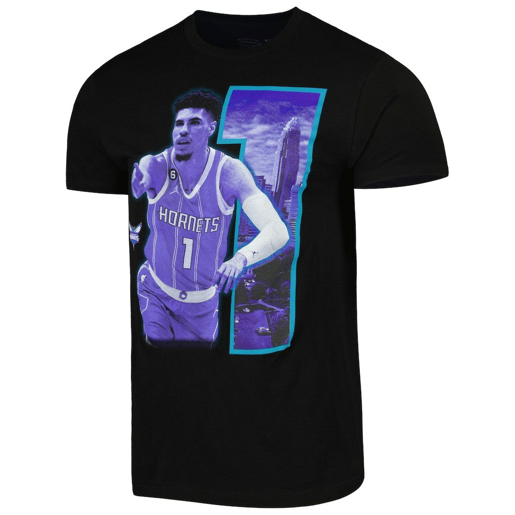 LaMelo Ball Charlotte Hornets Stadium Essentials Unisex Player Skyline T-Shirt - Black discount