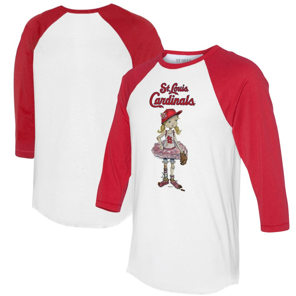 St. Louis Cardinals Tiny Turnip Women's Babes 3/4-Sleeve Raglan T-Shirt - White/Red