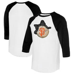 San Francisco Giants Tiny Turnip Women's Baseball Bow 3/4-Sleeve Raglan T-Shirt - White/Black