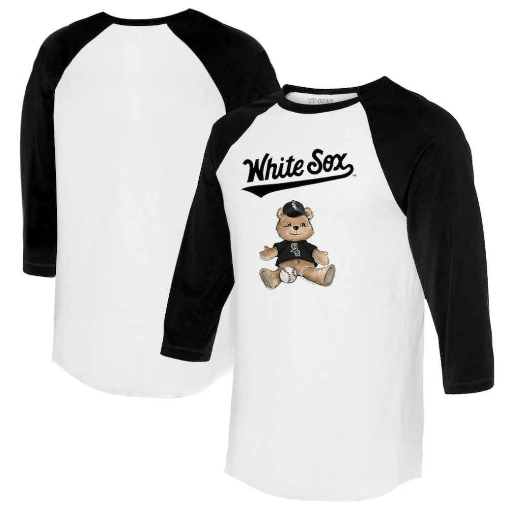 Chicago White Sox Tiny Turnip Women's Teddy Boy 3/4-Sleeve Raglan T-Shirt - White/Black