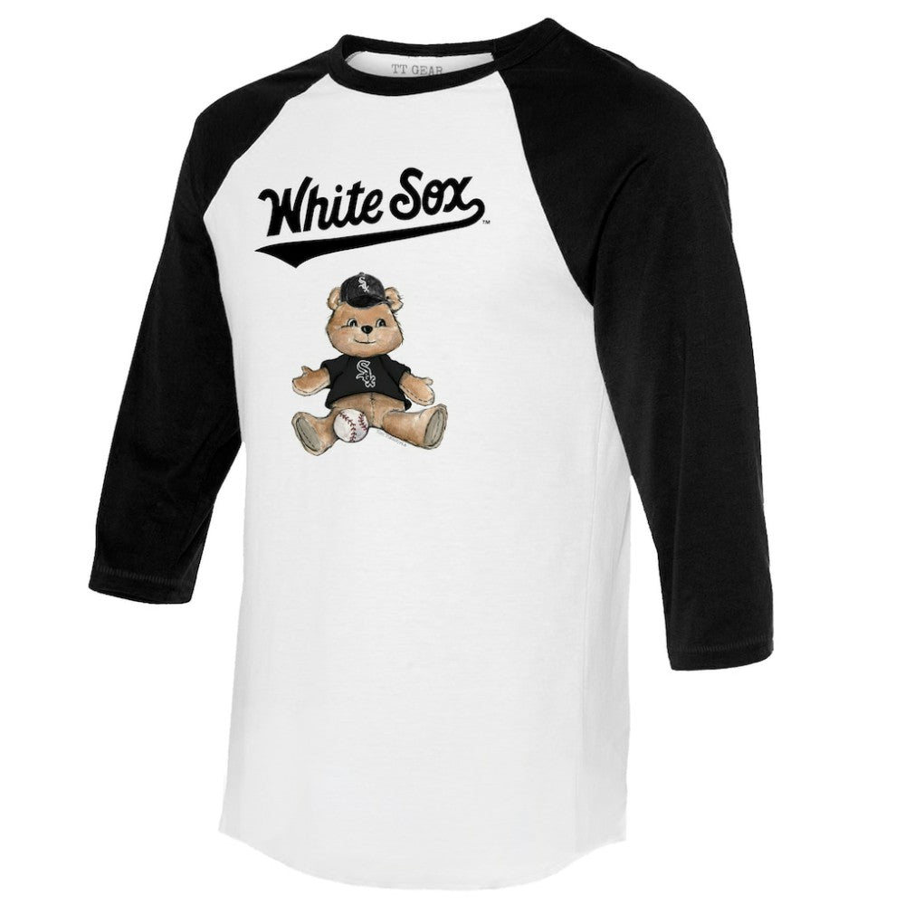 Chicago White Sox Tiny Turnip Women's Teddy Boy 3/4-Sleeve Raglan T-Shirt - White/Black