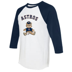 Houston Astros Tiny Turnip Women's Teddy Boy 3/4-Sleeve Raglan T-Shirt - White/Navy