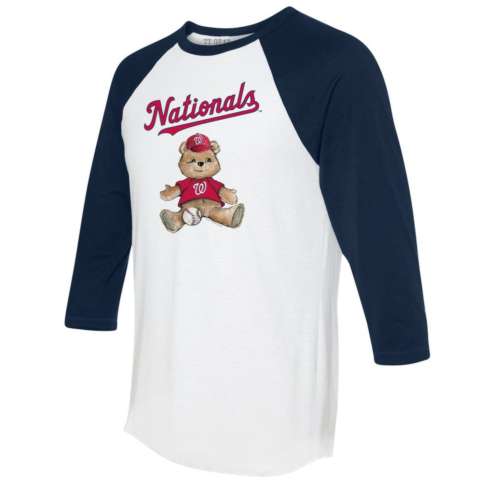 Washington Nationals Tiny Turnip Women's Teddy Boy 3/4-Sleeve Raglan T-Shirt - White/Navy