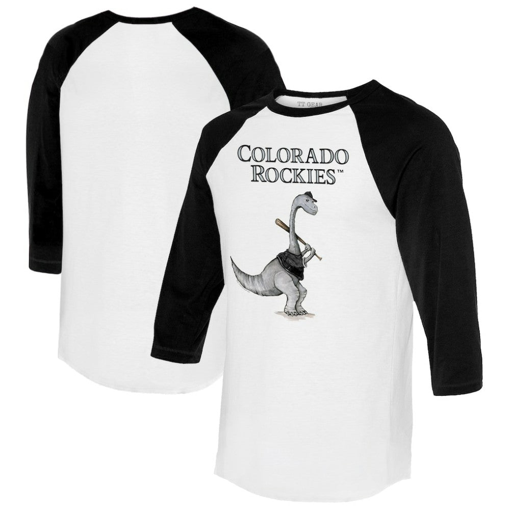 Colorado Rockies Tiny Turnip Women's Bronto 3/4-Sleeve Raglan T-Shirt - White/Black
