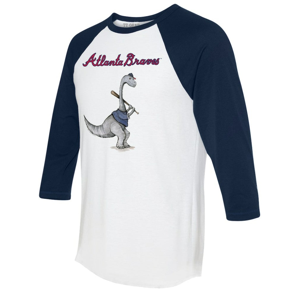 Atlanta Braves Tiny Turnip Women's Bronto 3/4-Sleeve Raglan T-Shirt - White/Navy