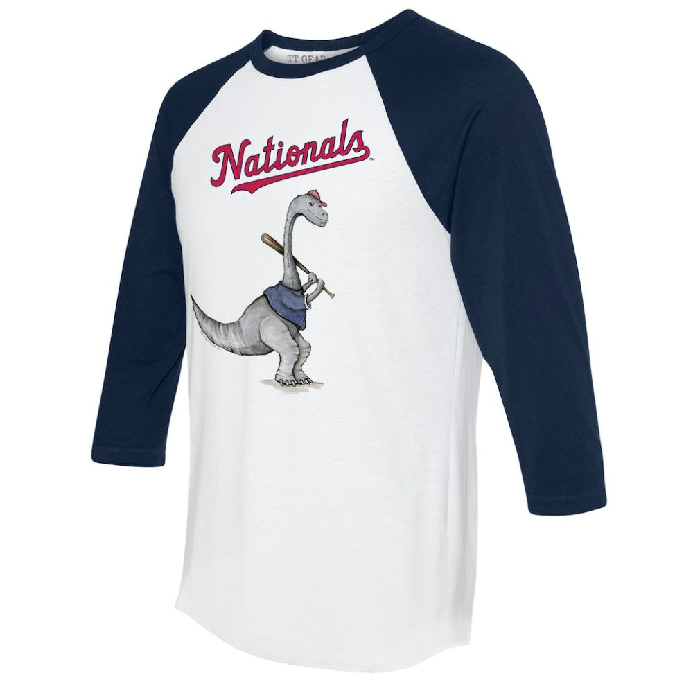 Washington Nationals Tiny Turnip Women's Bronto 3/4-Sleeve Raglan T-Shirt - White/Navy