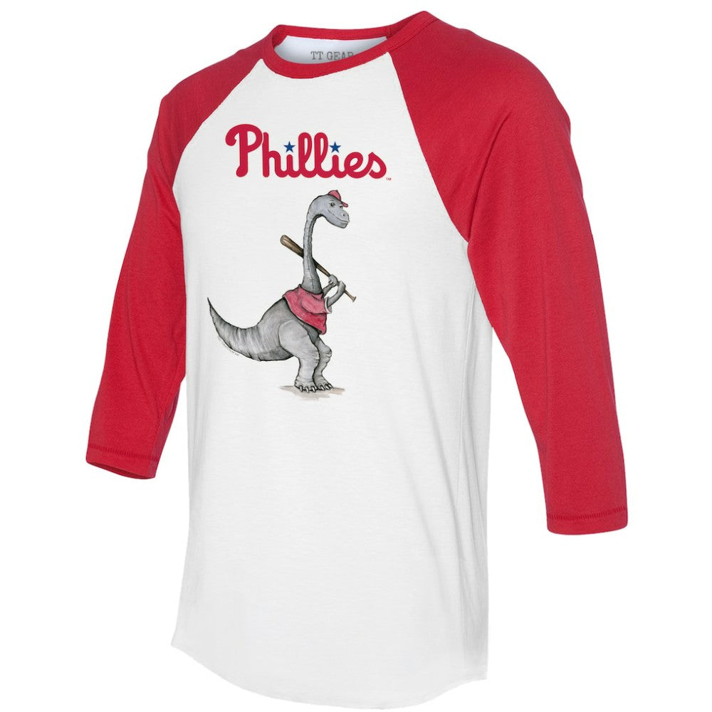 Philadelphia Phillies Tiny Turnip Women's Bronto 3/4-Sleeve Raglan T-Shirt - White/Red