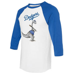 Los Angeles Dodgers Tiny Turnip Women's Bronto 3/4-Sleeve Raglan T-Shirt - White/Royal