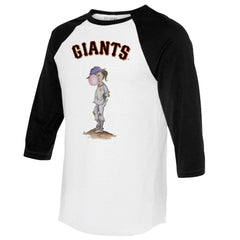 San Francisco Giants Tiny Turnip Women's Bubbles 3/4-Sleeve Raglan T-Shirt - White/Black
