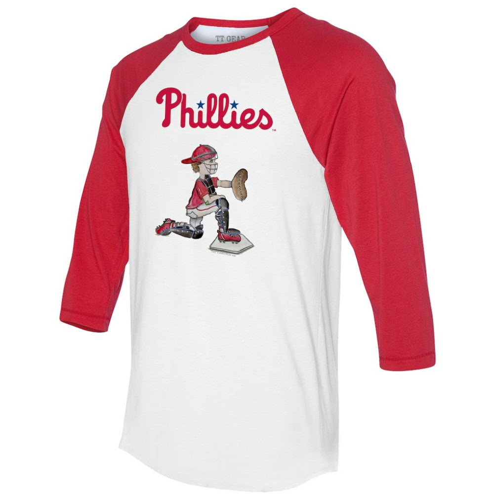 Philadelphia Phillies Tiny Turnip Women's Caleb 3/4-Sleeve Raglan T-Shirt - White/Red