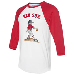 Boston Red Sox Tiny Turnip Women's Clemente 3/4-Sleeve Raglan T-Shirt - White/Red