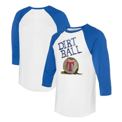 Texas Rangers Tiny Turnip Women's Dirt Ball 3/4-Sleeve Raglan T-Shirt - White/Royal