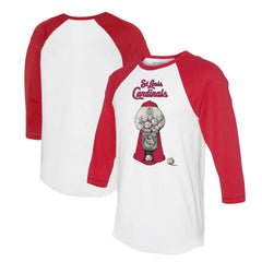 St. Louis Cardinals Tiny Turnip Women's Gumball Machine 3/4-Sleeve Raglan T-Shirt - White/Red