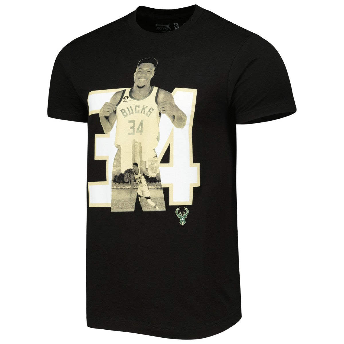 Giannis Antetokounmpo Milwaukee Bucks Stadium Essentials Player Metro T-Shirt - Black discount