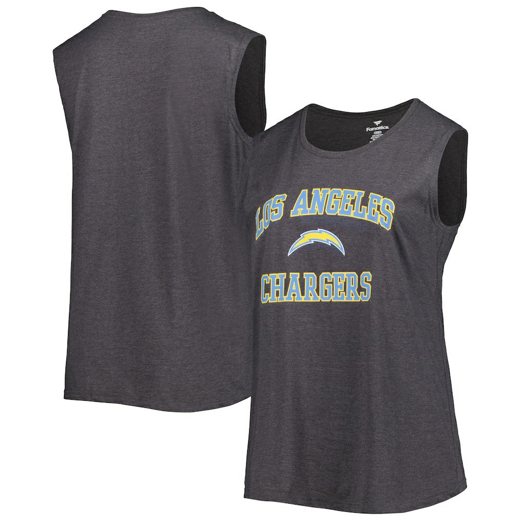 Los Angeles Chargers Women's Plus Size Tank Top - Heather Charcoal cheap