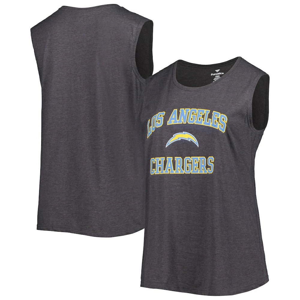 Los Angeles Chargers Women's Plus Size Tank Top - Heather Charcoal cheap