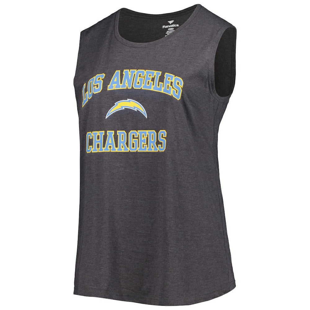 Los Angeles Chargers Women's Plus Size Tank Top - Heather Charcoal cheap